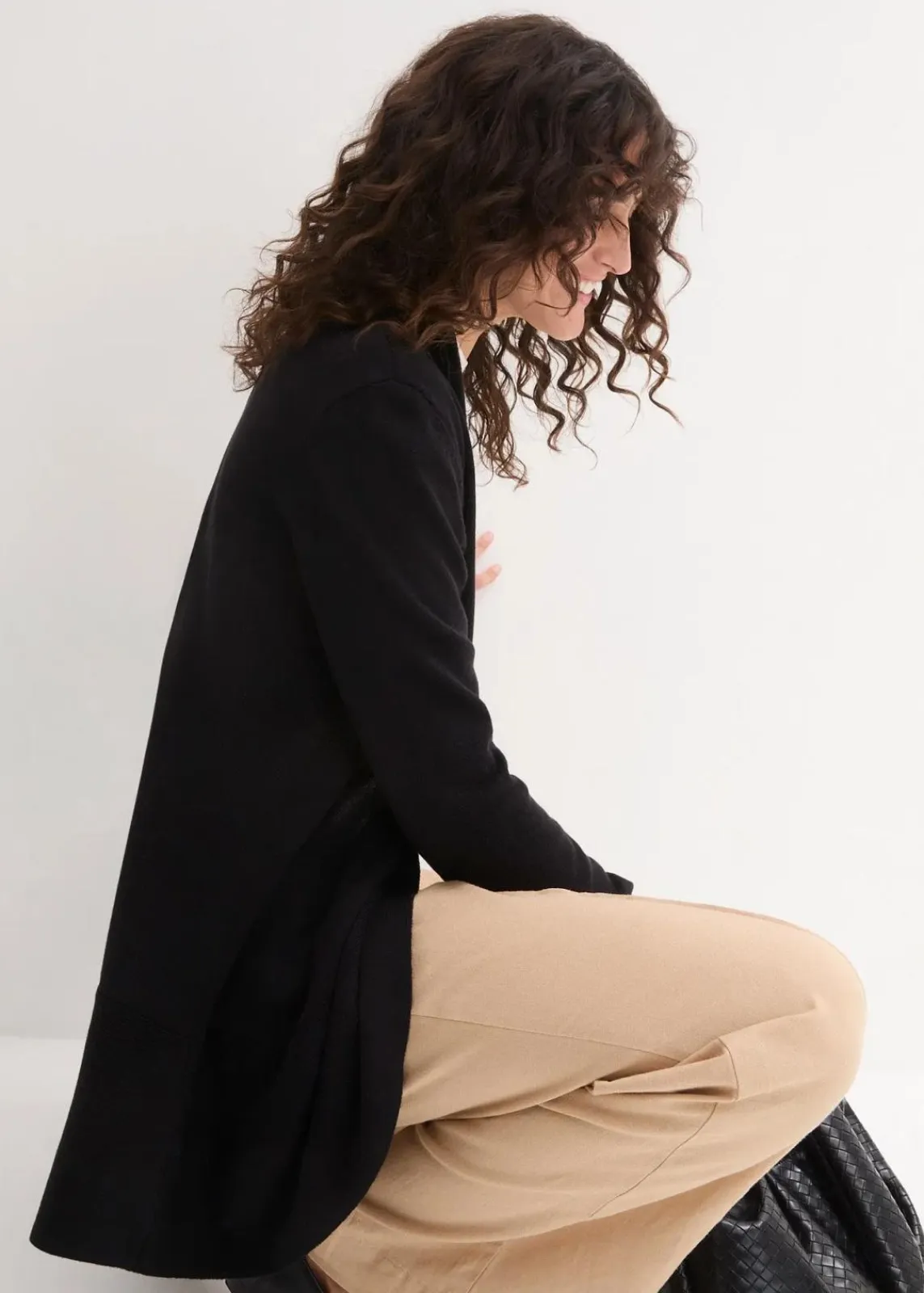 bonprix Strickmode|Pullover & Strickjacken^Feinstrickjacke schwarz