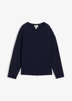 bonprix Strickmode|Pullover & Strickjacken^Feinstrickjacke dunkelblau