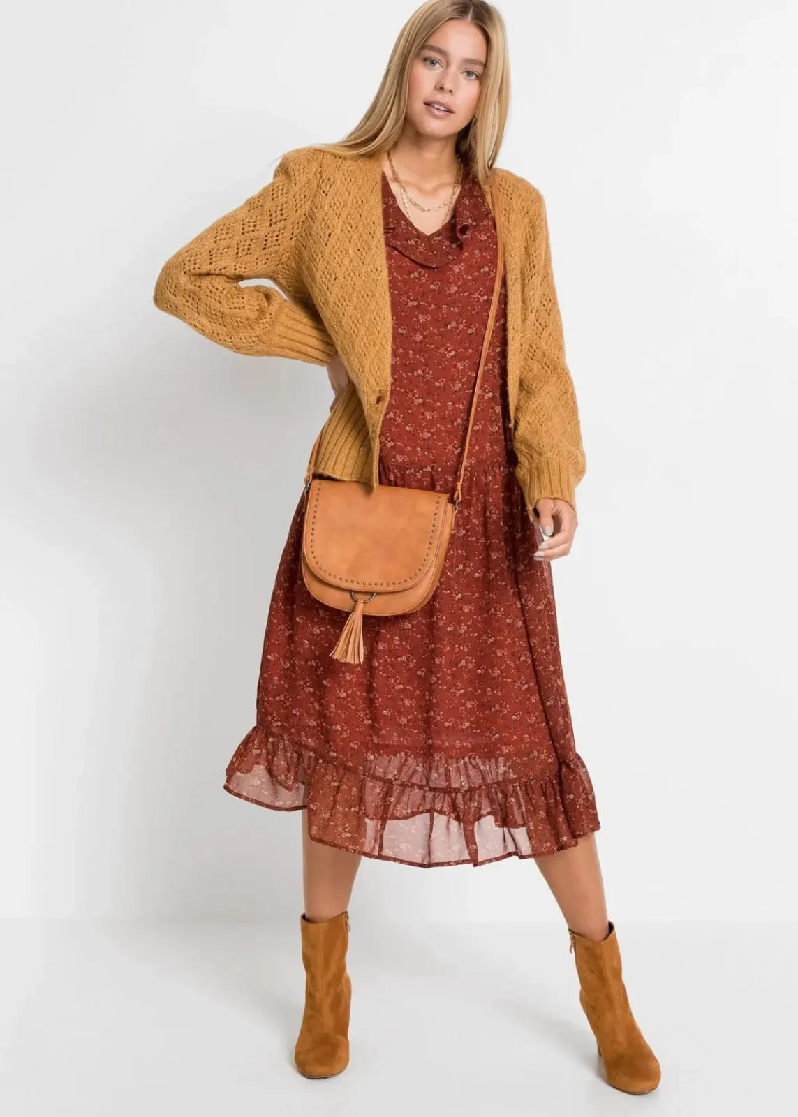 bonprix Pullover & Strickjacken|Strickmode^Feinstrickjacke camel