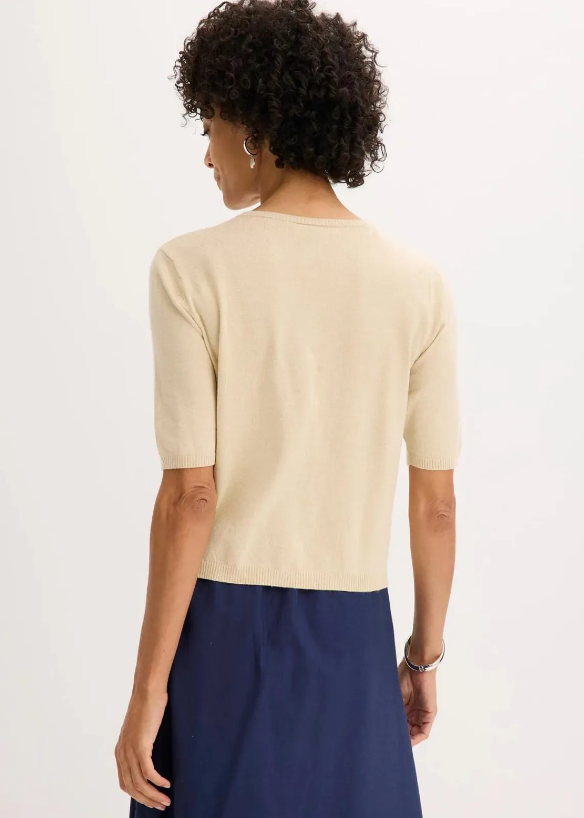 bonprix Bekleidung·Umstandsmode|Bekleidung·Jeans^Feinstrickjacke aus feinem Viskose-Mix hellsand