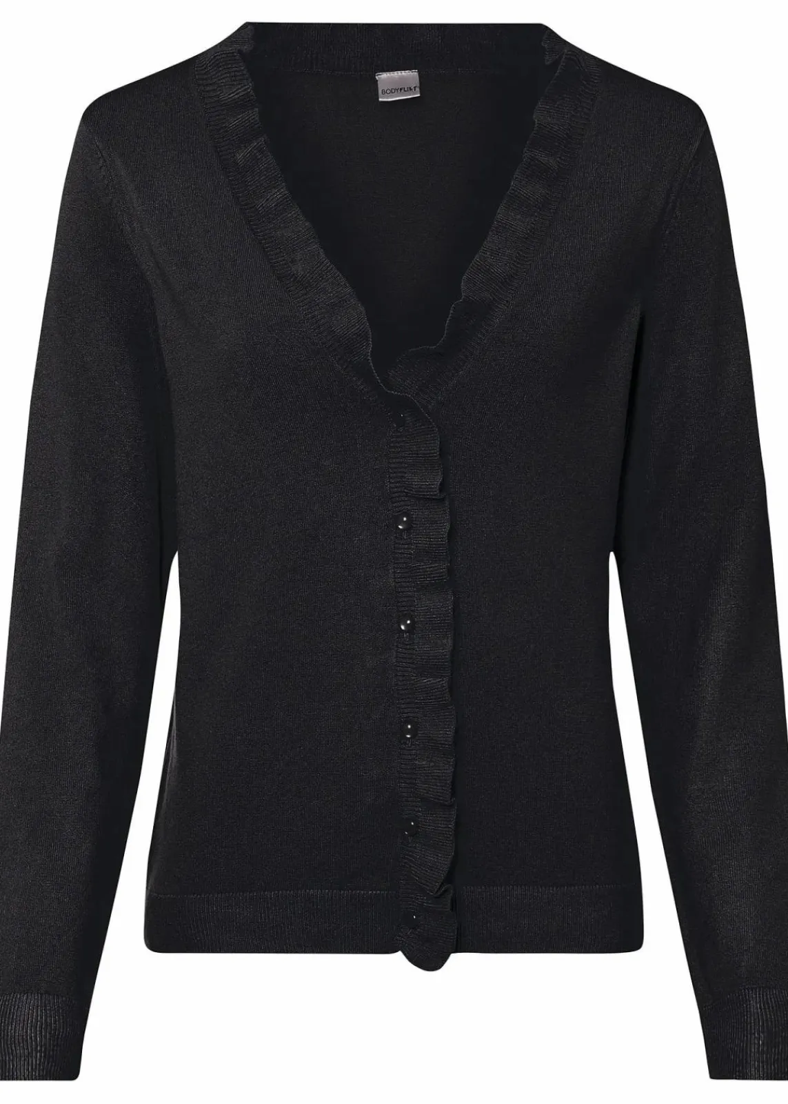bonprix Pullover & Strickjacken|Strickmode^Feinstrickjacke aus fließendem Viskose-Mix schwarz