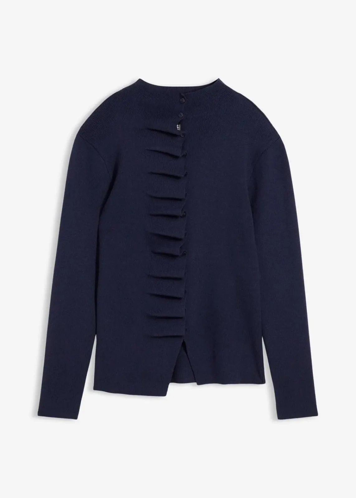 bonprix Pullover & Strickjacken|Strickmode^Feinstrickjacke aus softem Viskose-Mix dunkelblau