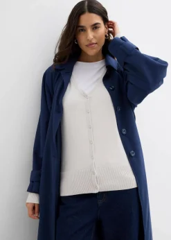 bonprix Bekleidung·Röcke|Bekleidung·Jeans^Feinstrickjacke mit Knopfleiste silber