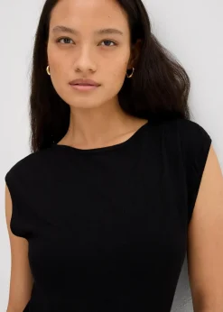 bonprix Bekleidung·Pullover & Strickjacken|Kleider^Feinstrickkleid aus Viskose-Mix schwarz