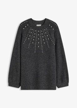 bonprix Bekleidung·Umstandsmode|Strickmode^Feinstrickpullover anthrazit meliert
