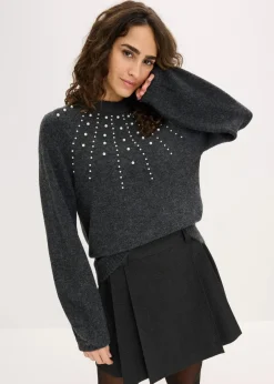 bonprix Bekleidung·Umstandsmode|Strickmode^Feinstrickpullover anthrazit meliert