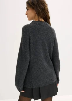 bonprix Bekleidung·Umstandsmode|Strickmode^Feinstrickpullover anthrazit meliert