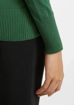 bonprix Bekleidung·Röcke|Bekleidung·Jeans^Feinstrickpullover dunkelgrün