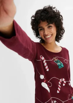 bonprix Bekleidung·Umstandsmode|Bekleidung·Jeans^Feinstrickpullover ahornrot