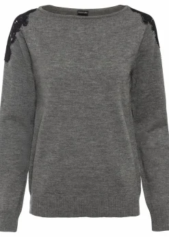 bonprix Bekleidung·Umstandsmode|Strickmode^Feinstrickpullover grau meliert