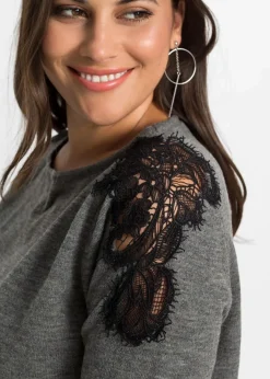 bonprix Bekleidung·Umstandsmode|Strickmode^Feinstrickpullover grau meliert