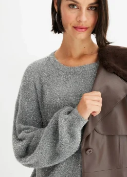 bonprix Pullover & Strickjacken|Bekleidung·Jeans^Feinstrickpullover grau/silber