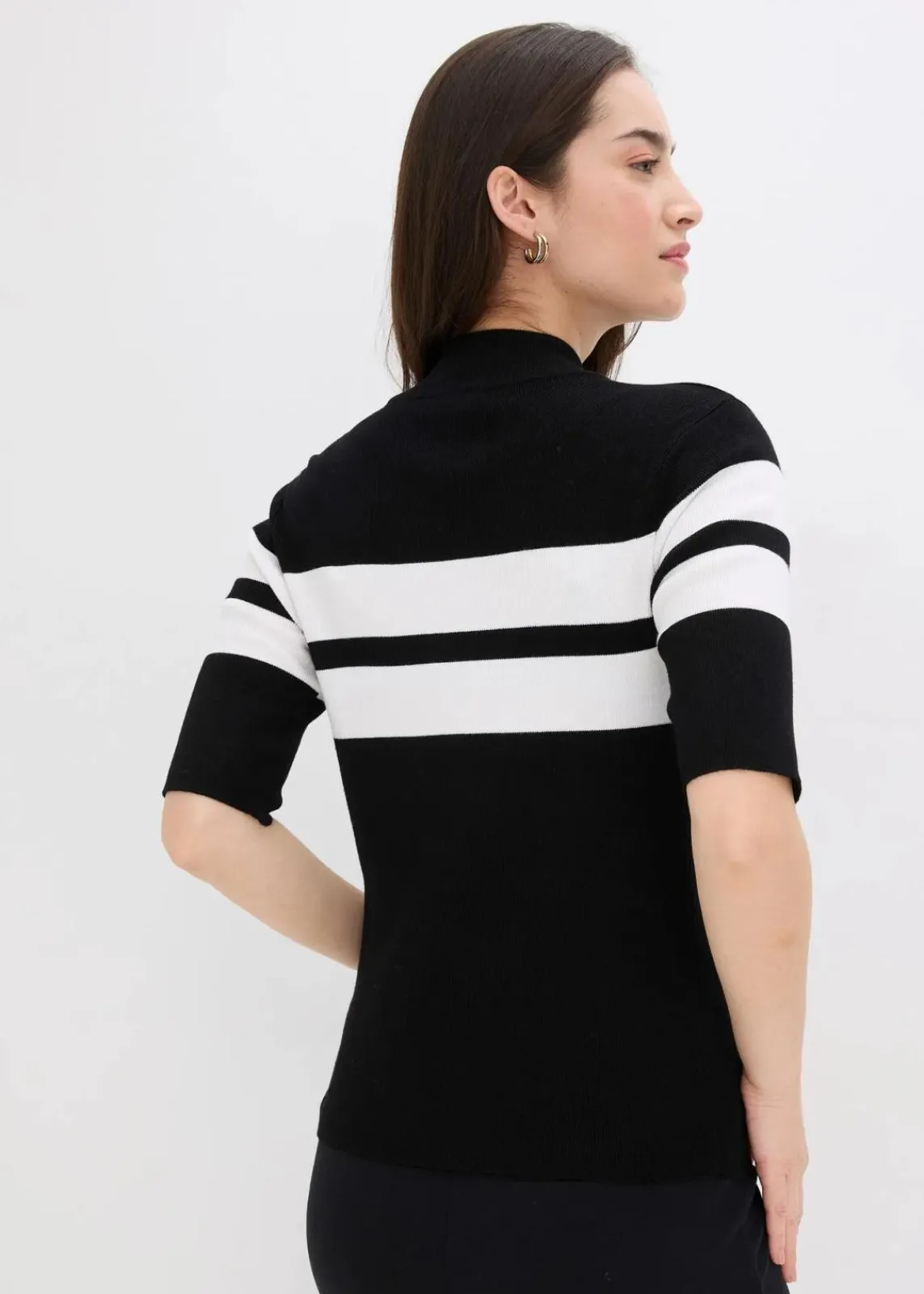 bonprix Bekleidung·Umstandsmode|Bekleidung·Jeans^Feinstrickpullover schwarz/weiß gestreift
