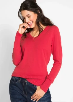 bonprix Strickmode|Pullover & Strickjacken^Feinstrickpullover rot