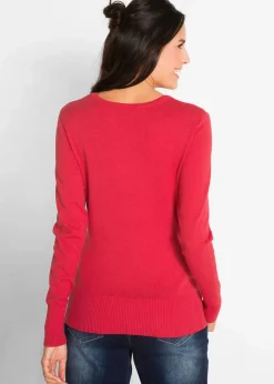 bonprix Strickmode|Pullover & Strickjacken^Feinstrickpullover rot