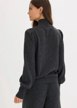 bonprix Zweiteiler & Sets|Strickmode^Feinstrickpullover anthrazit meliert