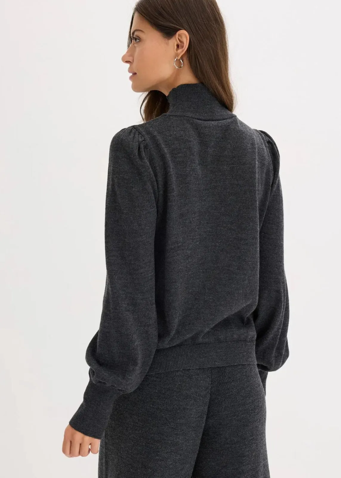 bonprix Zweiteiler & Sets|Strickmode^Feinstrickpullover anthrazit meliert