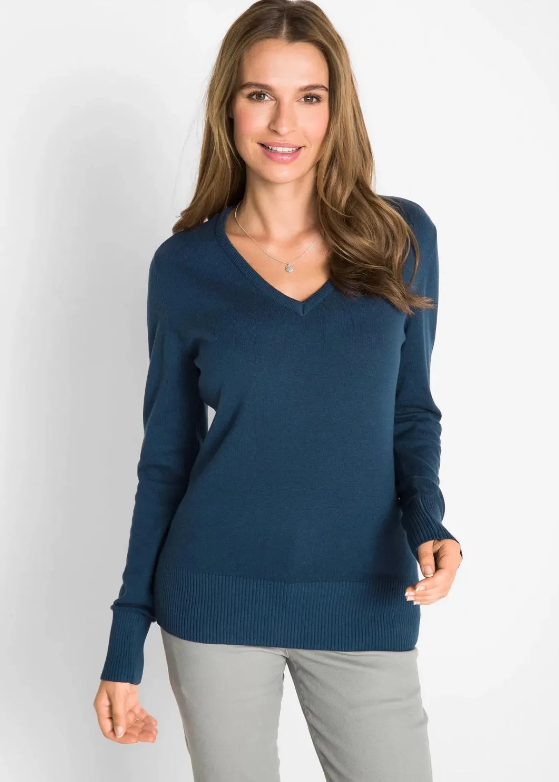 bonprix Strickmode|Pullover & Strickjacken^Feinstrickpullover dunkelblau