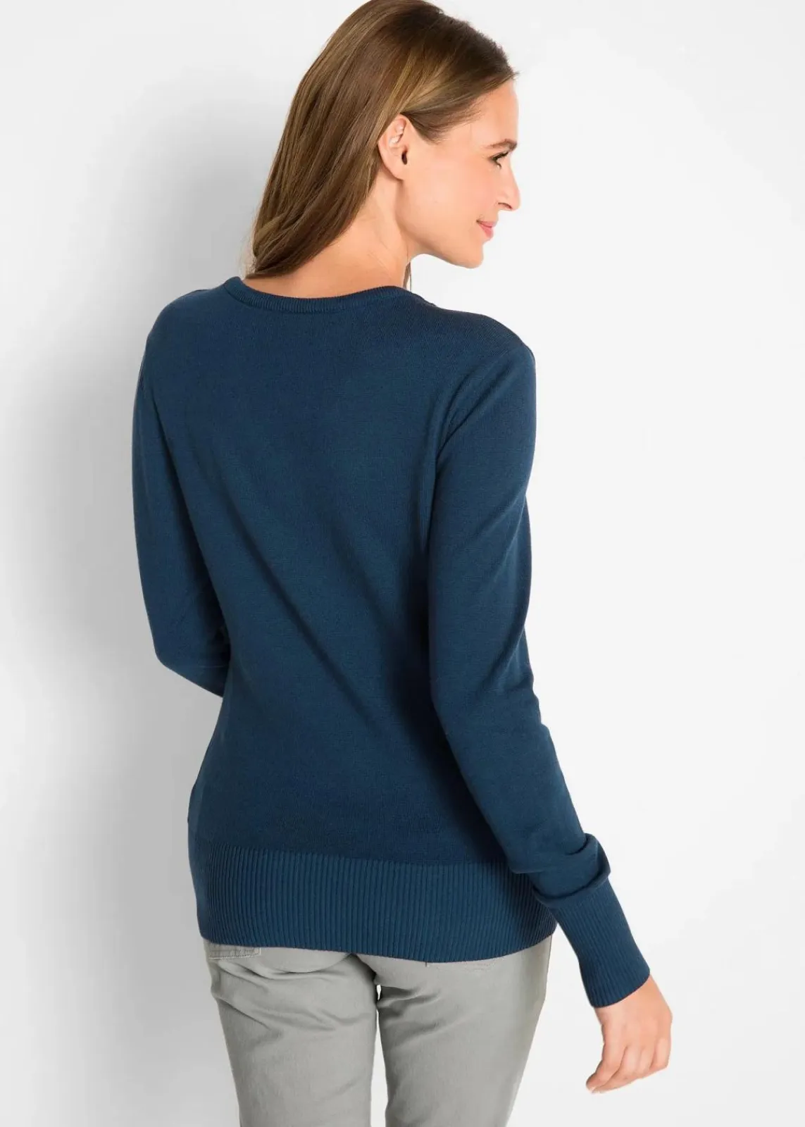 bonprix Strickmode|Pullover & Strickjacken^Feinstrickpullover dunkelblau