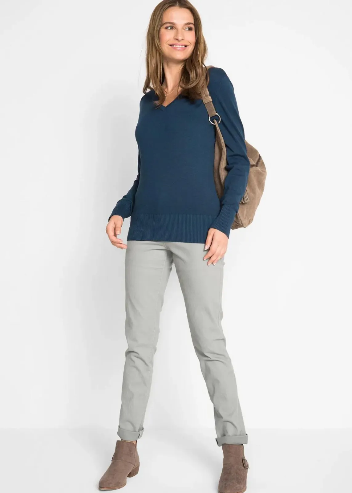 bonprix Strickmode|Pullover & Strickjacken^Feinstrickpullover dunkelblau