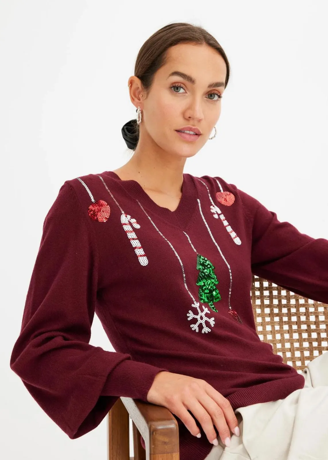bonprix Bekleidung·Umstandsmode|Strickmode^Feinstrickpullover ahornrot
