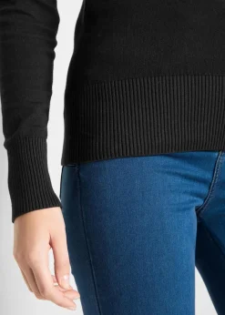 bonprix Strickmode|Pullover & Strickjacken^Feinstrickpullover schwarz