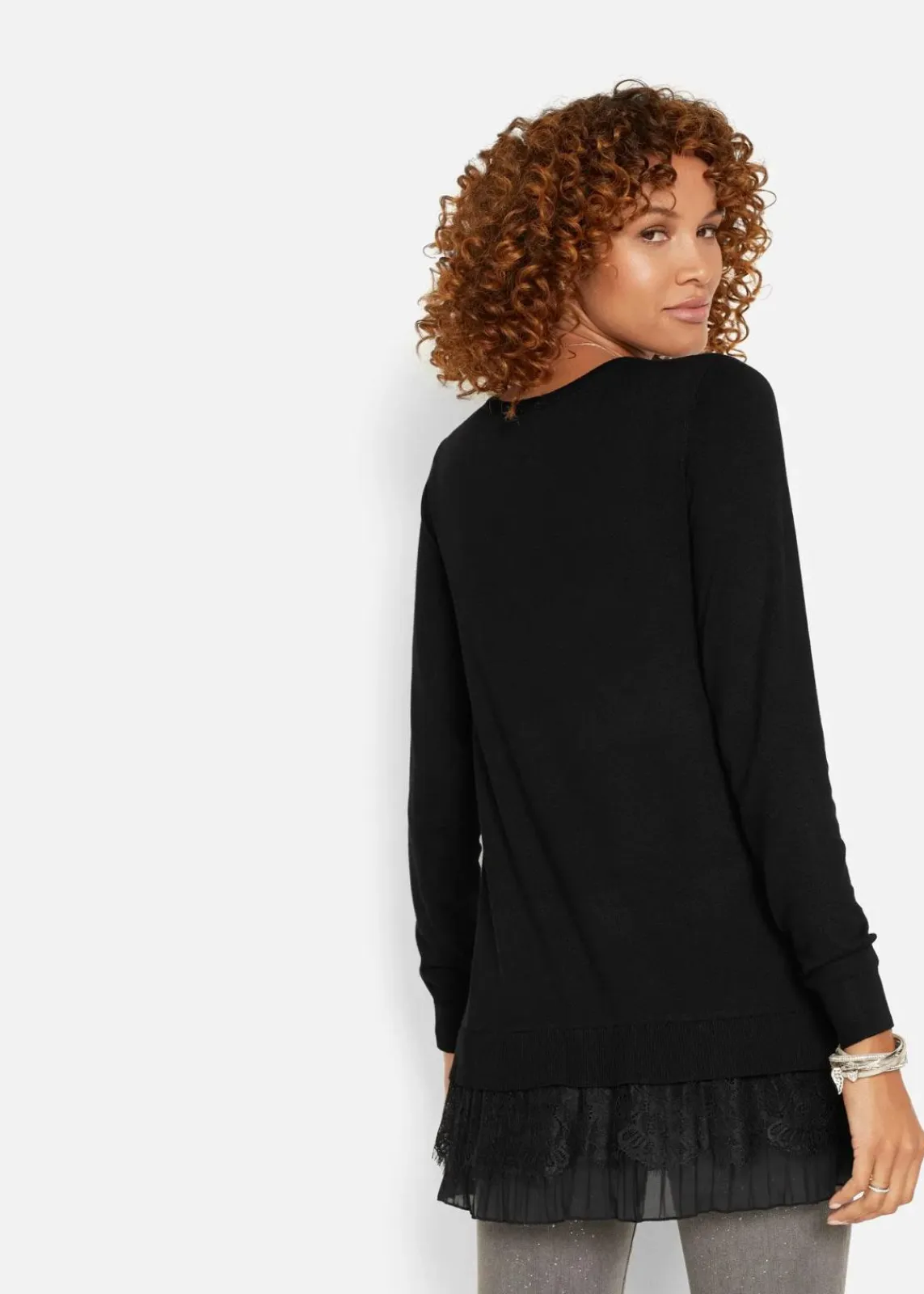 bonprix Bekleidung·Umstandsmode|Bekleidung·Jeans^Feinstrickpullover aus fließendem Viskose-Mix schwarz
