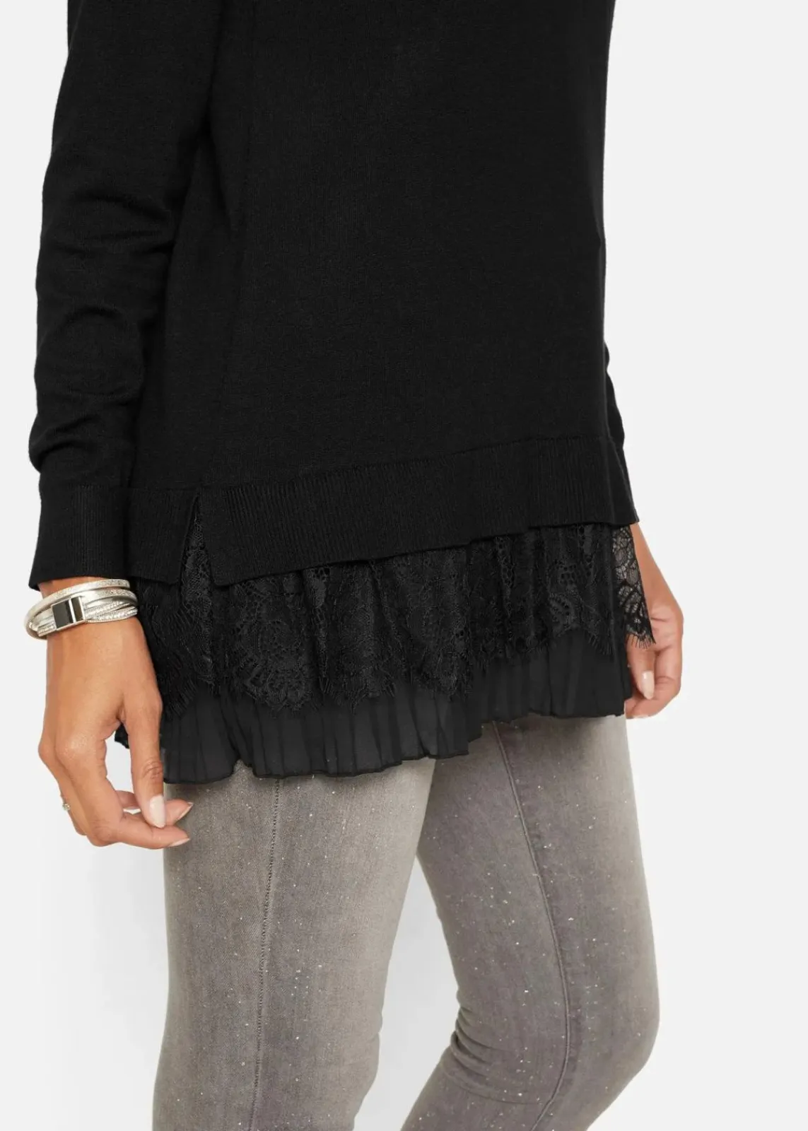 bonprix Bekleidung·Umstandsmode|Bekleidung·Jeans^Feinstrickpullover aus fließendem Viskose-Mix schwarz