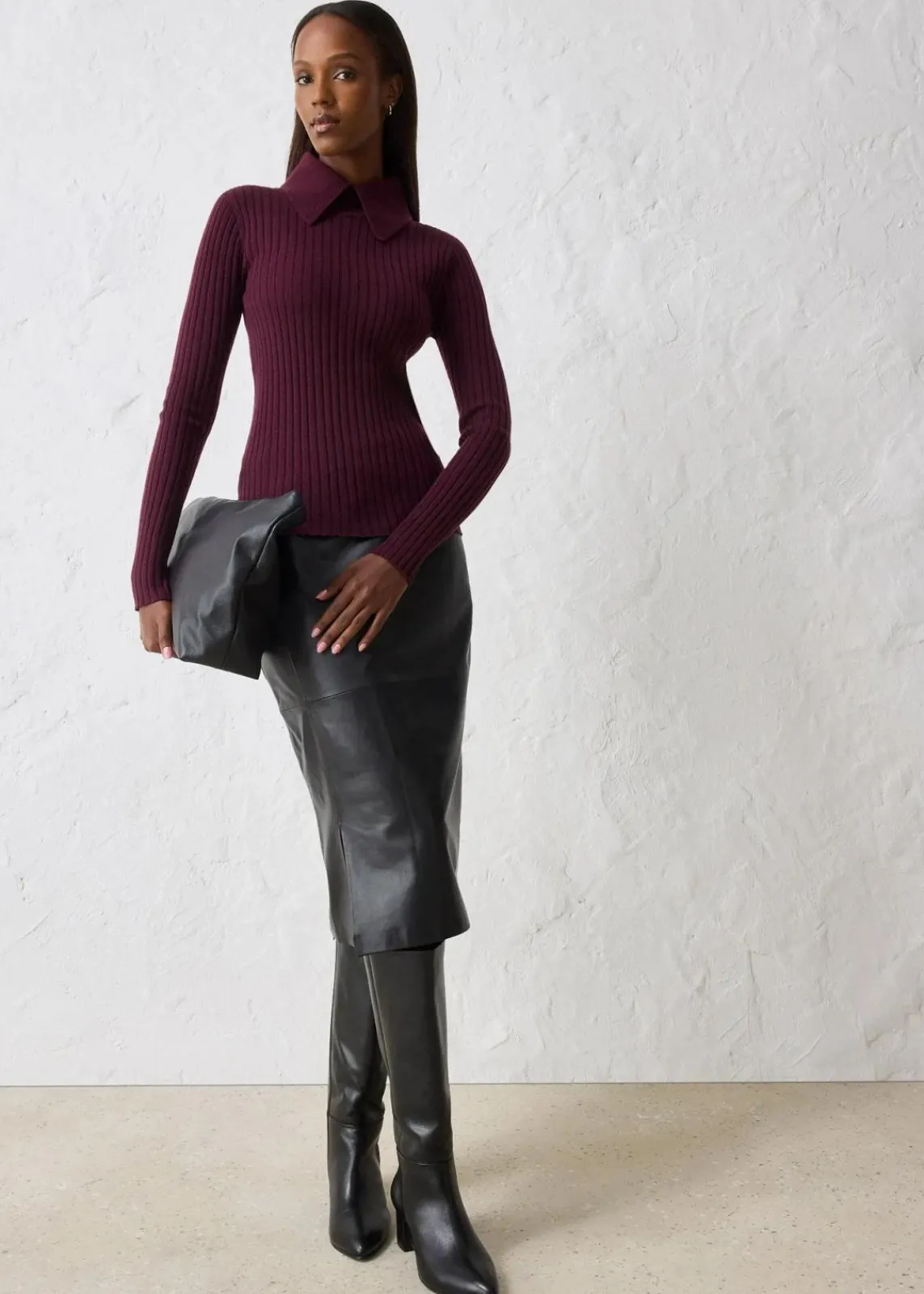 bonprix Pullover & Strickjacken|Strickmode^Feinstrickpullover aus Merinowolle weinrot