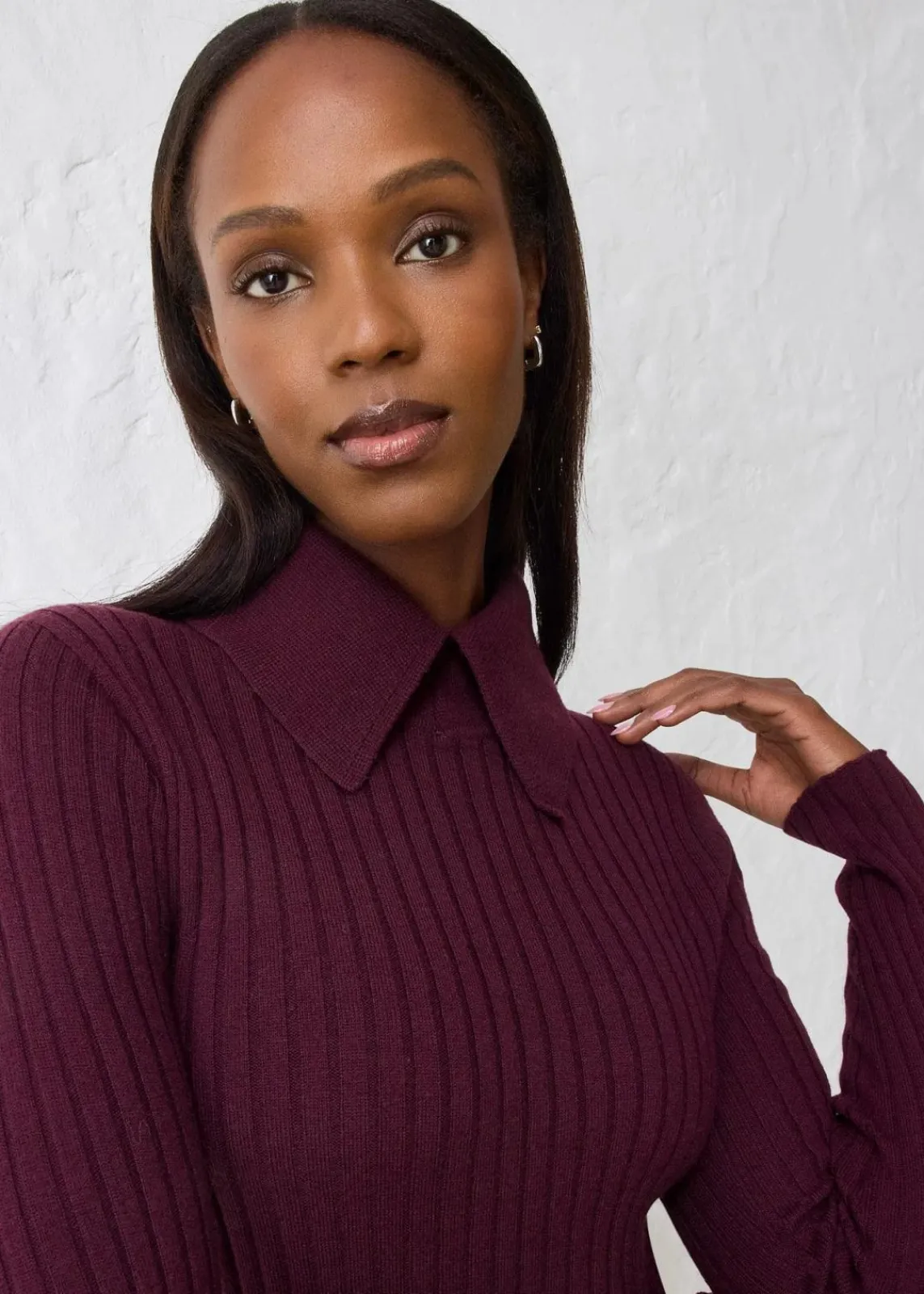 bonprix Pullover & Strickjacken|Strickmode^Feinstrickpullover aus Merinowolle weinrot