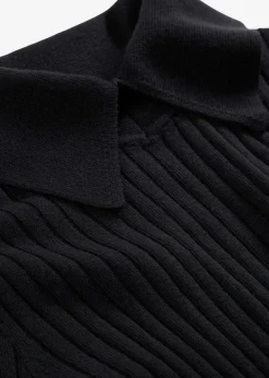 bonprix Pullover & Strickjacken|Strickmode^Feinstrickpullover aus Merinowolle schwarz