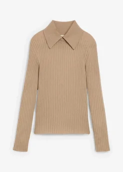 bonprix Bekleidung·Umstandsmode|Bekleidung·Jeans^Feinstrickpullover aus Merinowolle khakibeige