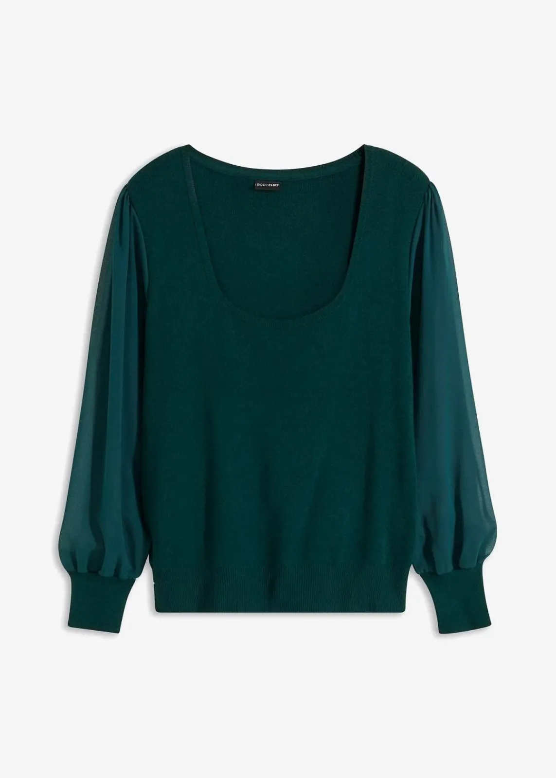 bonprix Pullover & Strickjacken|Strickmode^Feinstrickpullover aus softem Viskose-Mix tiefgrün