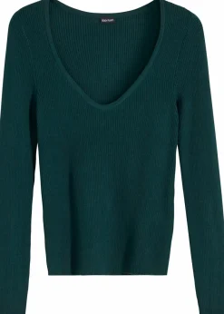 bonprix Bekleidung·Umstandsmode|Bekleidung·Jeans^Feinstrickpullover aus softem Viskose-Mix tiefgrün