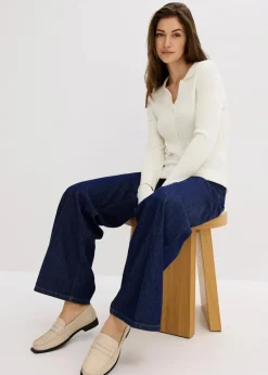 bonprix Bekleidung·Umstandsmode|Strickmode^Feinstrickpullover aus softem Viskose-Mix wollweiß