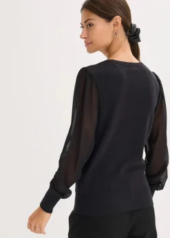 bonprix Bekleidung·Umstandsmode|Bekleidung·Jeans^Feinstrickpullover aus softem Viskose-Mix schwarz