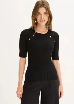 bonprix Bekleidung·Umstandsmode|Bekleidung·Jeans^Feinstrickpullover aus softem Viskose-Mix schwarz