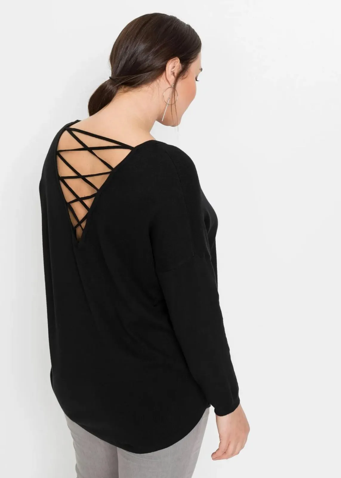 bonprix Bekleidung·Umstandsmode|Bekleidung·Jeans^Feinstrickpullover aus Viskose-Mix schwarz