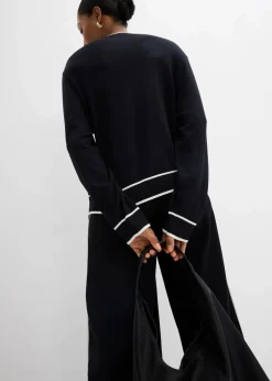 bonprix Bekleidung·Umstandsmode|Bekleidung·Jeans^Feinstrickpullover aus Viskose-Mix schwarz/wollweiß