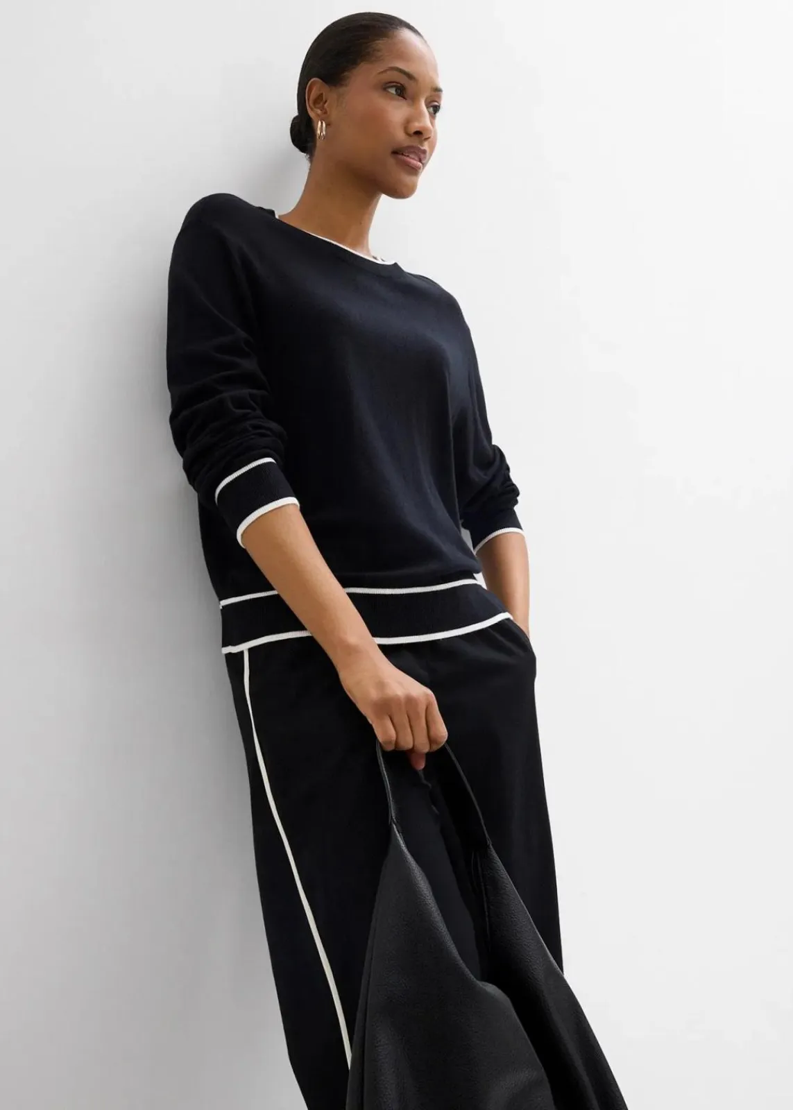 bonprix Bekleidung·Umstandsmode|Bekleidung·Jeans^Feinstrickpullover aus Viskose-Mix schwarz/wollweiß