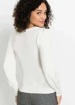 bonprix Bekleidung·Umstandsmode|Pullover & Strickjacken^Feinstrickpullover aus Viskose-Mix wollweiß