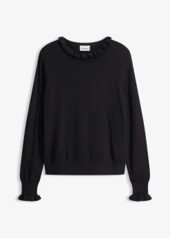 bonprix Bekleidung·Umstandsmode|Nachhaltigere Materialien^Feinstrickpullover aus Viskose-Mix schwarz