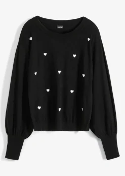bonprix Bekleidung·Umstandsmode|Bekleidung·Jeans^Feinstrickpullover aus Viskose-Mix schwarz