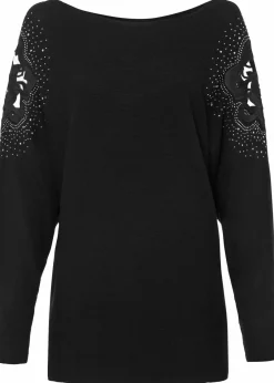 bonprix Bekleidung·Umstandsmode|Bekleidung·Jeans^Feinstrickpullover aus Viskose-Mix schwarz
