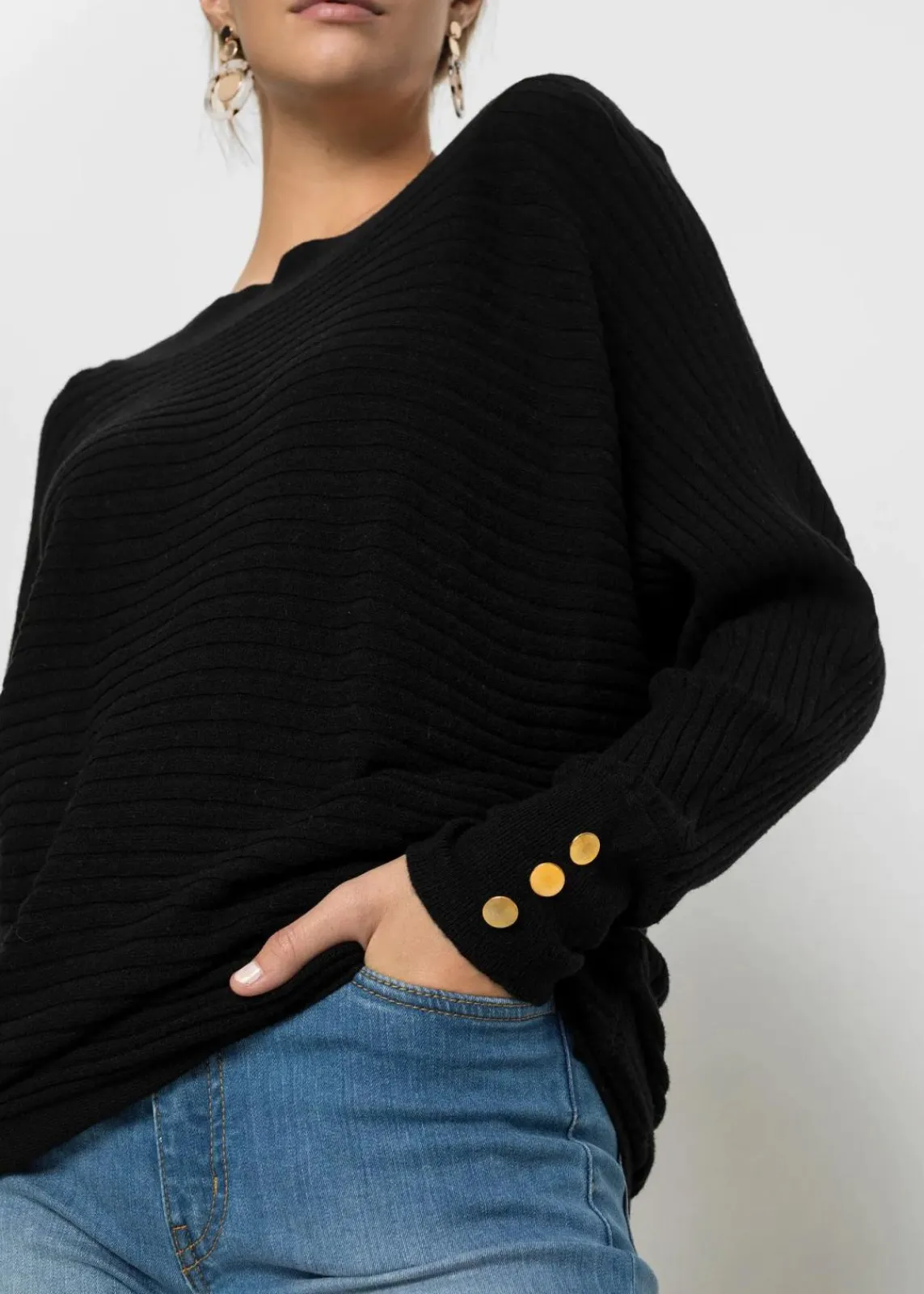 bonprix Bekleidung·Umstandsmode|Bekleidung·Jeans^Feinstrickpullover aus Viskose-Mix schwarz