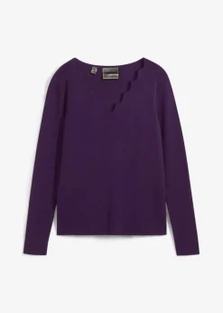 bonprix Bekleidung·Umstandsmode|Bekleidung·Jeans^Feinstrickpullover aus weichem Viskose-Mix dunkellila