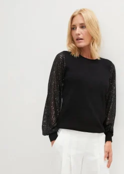 bonprix Bekleidung·Umstandsmode|Bekleidung·Jeans^Feinstrickpullover aus weichem Viskose-Mix schwarz