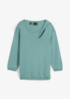 bonprix Bekleidung·Umstandsmode|Bekleidung·Jeans^Feinstrickpullover in Viskose-Mix mineralblau