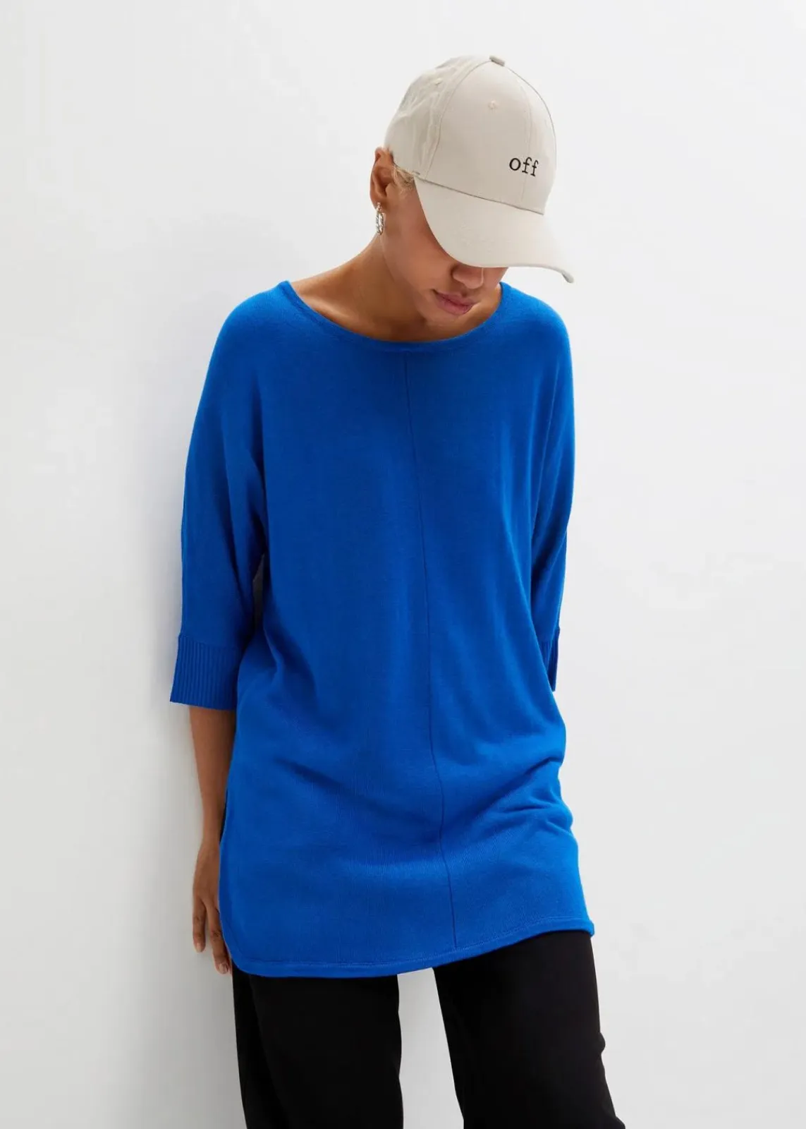 bonprix Bekleidung·Umstandsmode|Bekleidung·Jeans^Feinstrickpullover mit 3/4 Arm azurblau