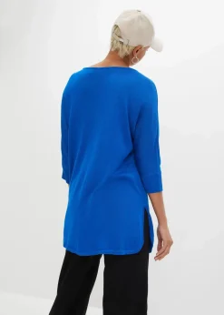 bonprix Bekleidung·Umstandsmode|Bekleidung·Jeans^Feinstrickpullover mit 3/4 Arm azurblau
